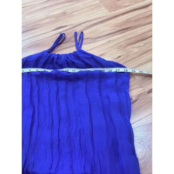 Rosemarine spaghetti strips blue viscose/silk maxi dress size Medium - Picture 6 of 7